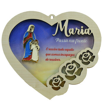 Adorno Corao Decorativo Maria Passa na Frente22 cm