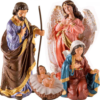 Prespio Natalino 4 peas Jesus, Maria e Jos Inquebrvel 