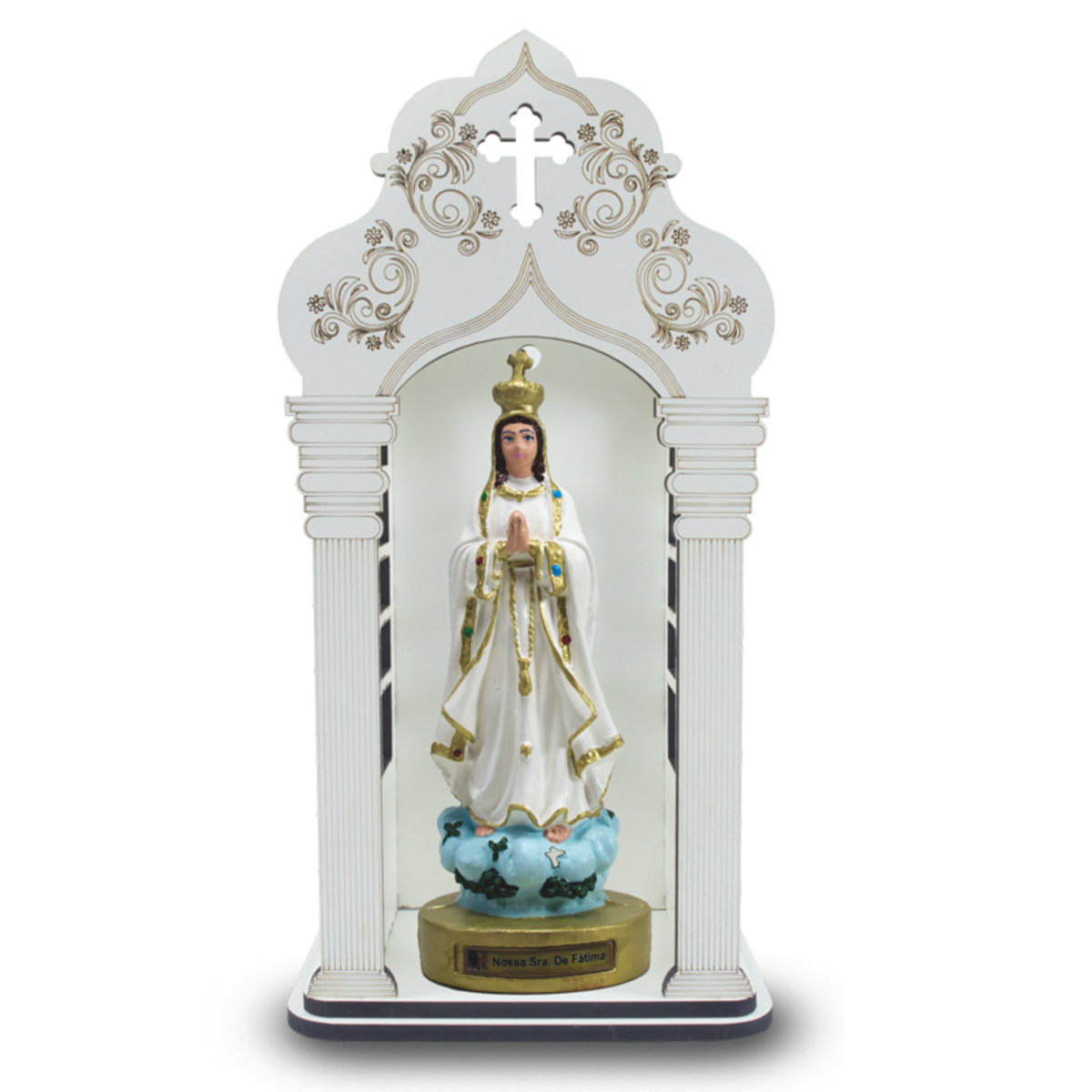 Capela 34 cm com Imagem de Nossa Senhora de Fátima Inquebrável