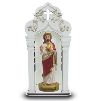 Capela 34 cm com Imagem do Sagrado Coração de Jesus Inquebrável