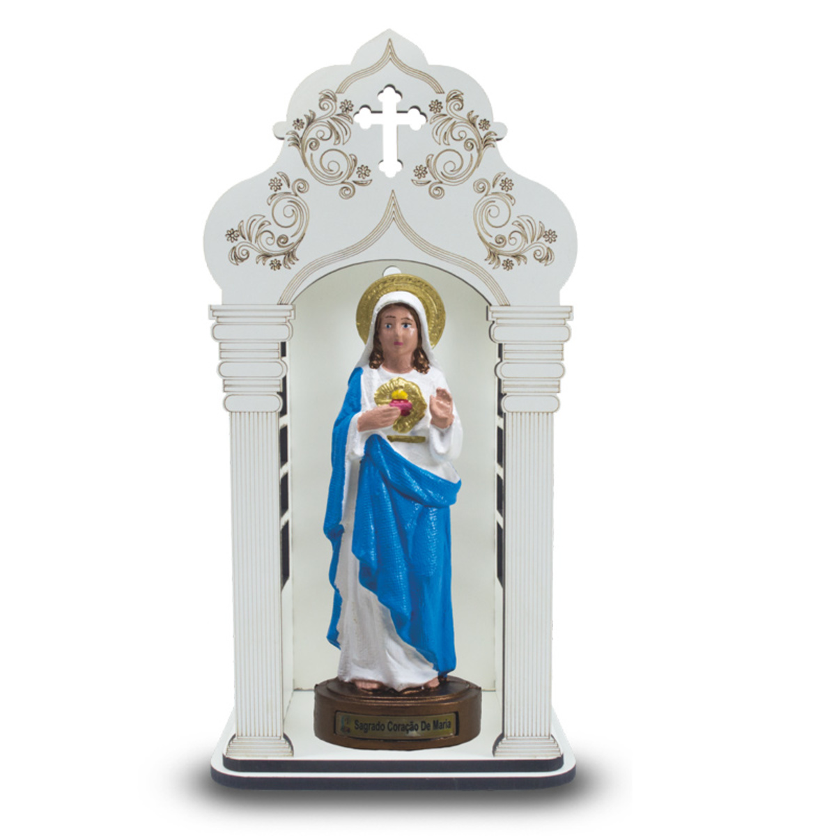Capela 34 cm com Imagem do Sagrado Corao de Maria Inquebrvel