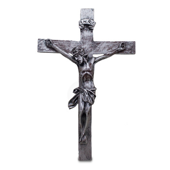Imagem Crucifixo Prata 39Cm de Borracha