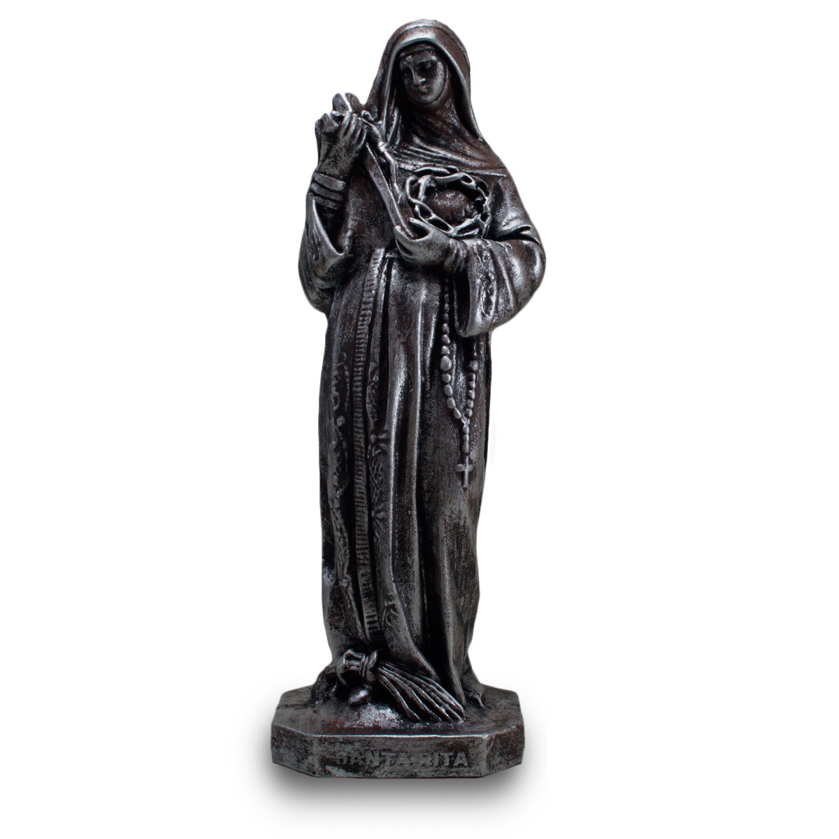 Imagem de Santa Rita de Cssia Prata 41Cm de Borracha