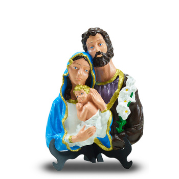 Imagem Sagrada Família com Suporte 17cm Inquebrável
