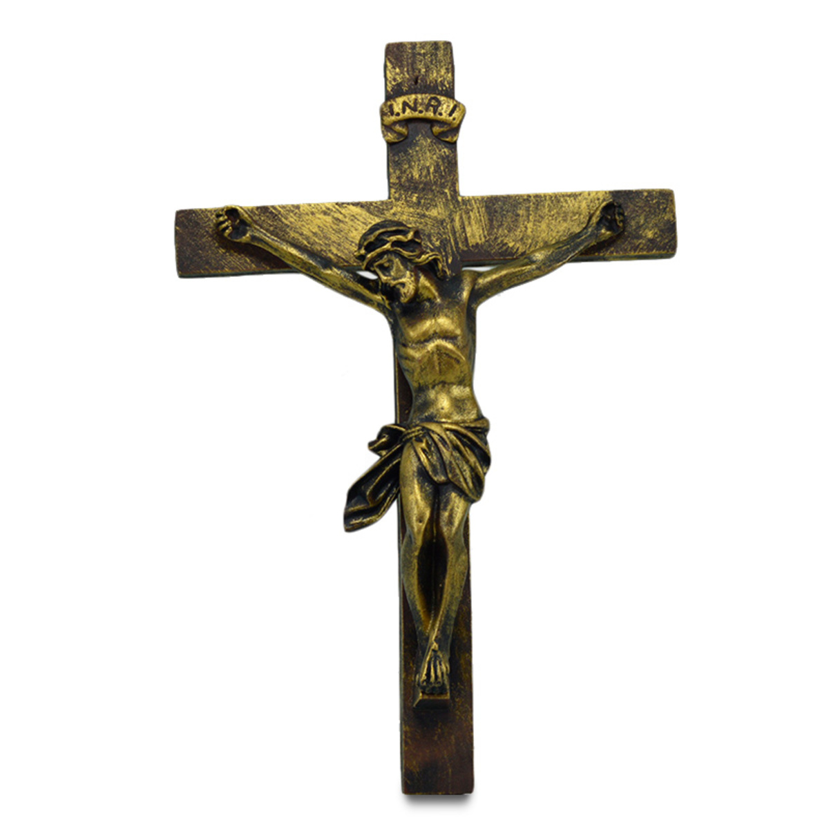 Imagem Crucifixo Ouro Velho 39 Cm Inquebrvel