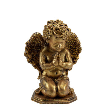Imagem Anjo em Orao 30 Cm Ouro Velho Inquebrvel