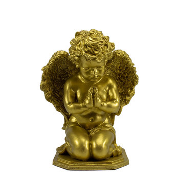 Imagem Anjo em Orao 30 Cm Dourado Inquebrvel
