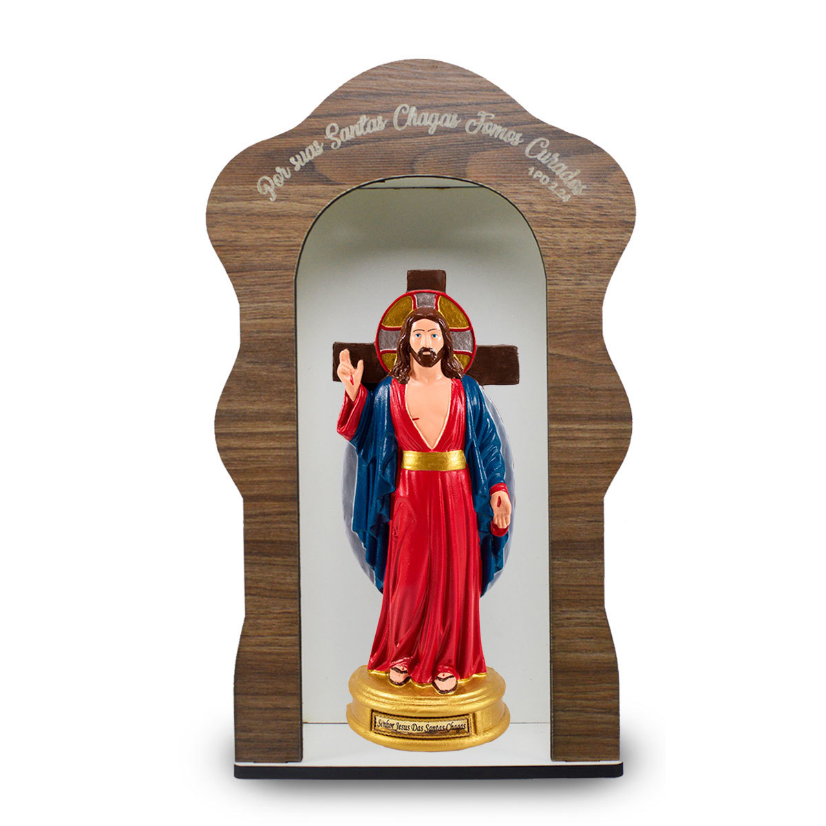 Oratrio Santas Chagas de Jesus 32 Cm