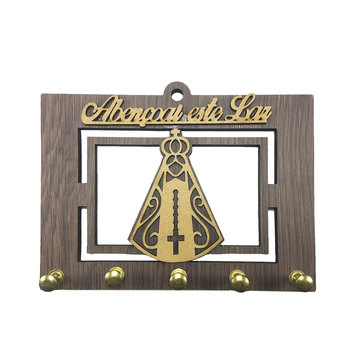 Porta Chave Aparecida Quadrado marrom
