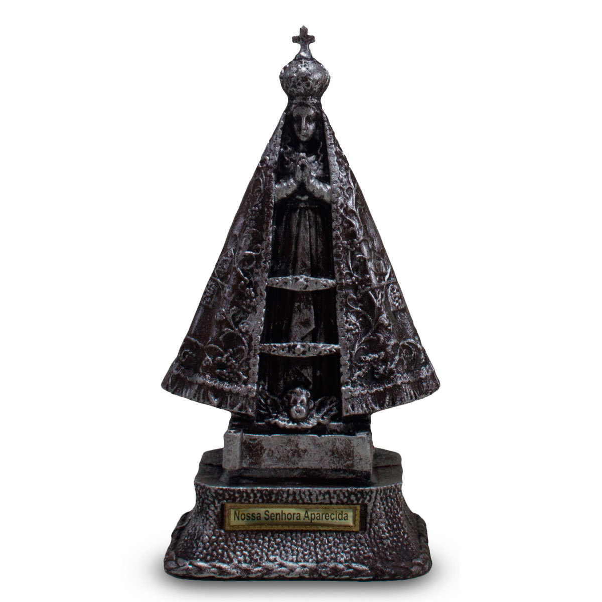 Imagem Nossa Senhora Aparecida Prata Inquebrvel 25Cm