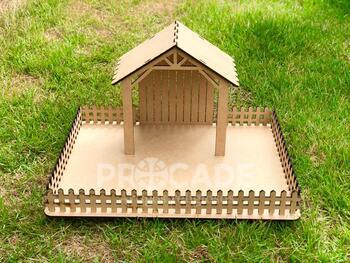 Est�bulo para Pres�pio Natalino em MDF 50x65cm