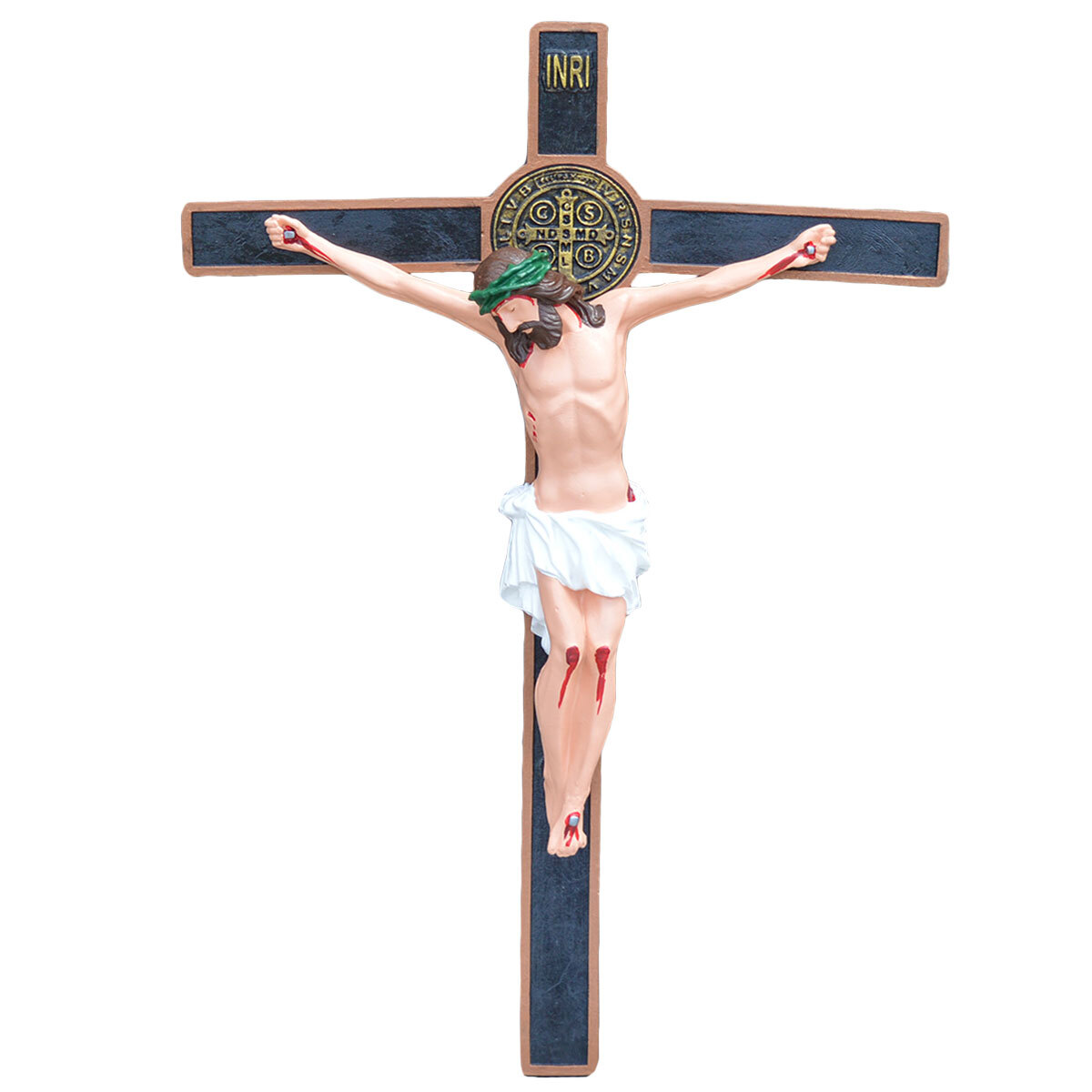 Imagem Crucifixo 70 Cm C/ Medalha de São Bento Inquebrável 