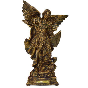 Imagem So Miguel Arcanjo Ouro Velho 38 Cm Inquebrvel