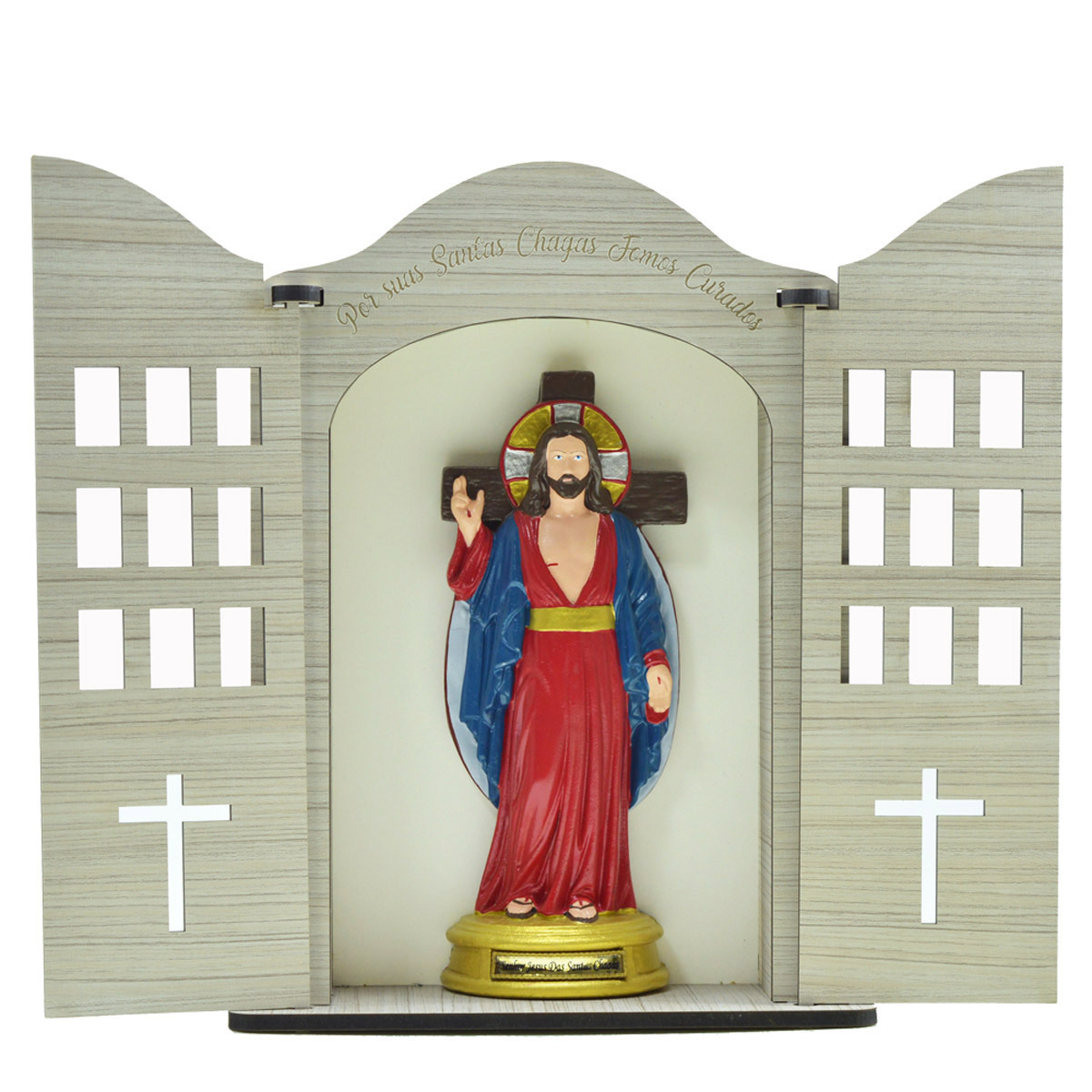 Oratrio Santas Chagas de Jesus 35 Cm