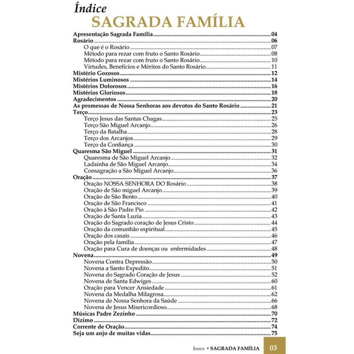 Livro edição especial Sagrada Familia 