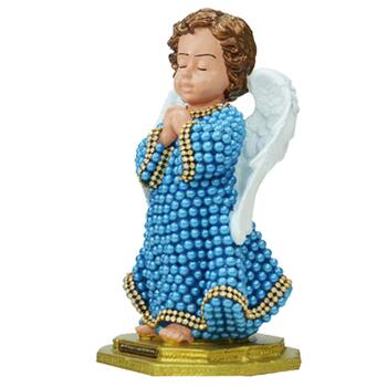 Imagem Anjo da Guarda em Oração 21 cm Perola Azul 