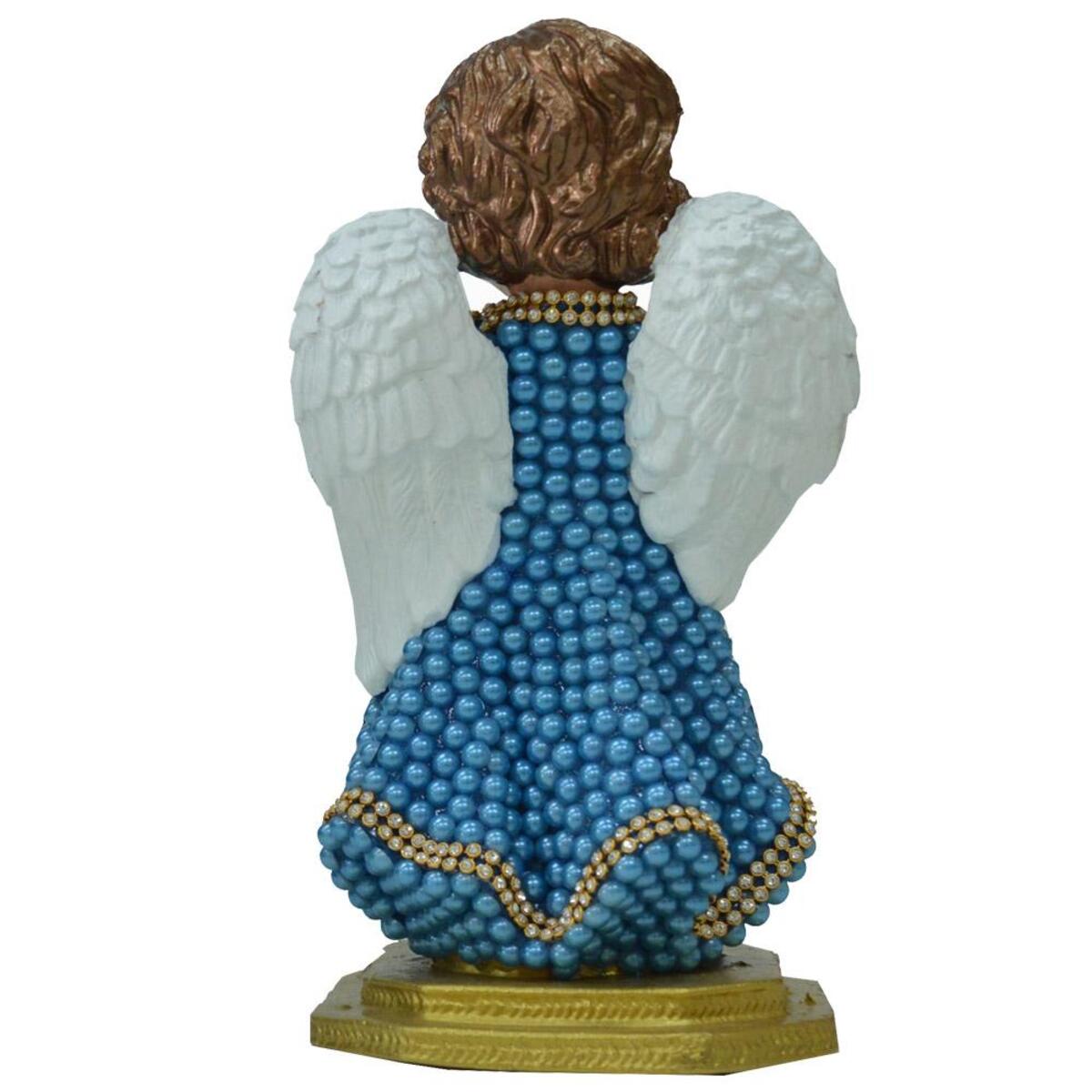 Imagem Anjo da Guarda em Orao 21 cm Perola Azul