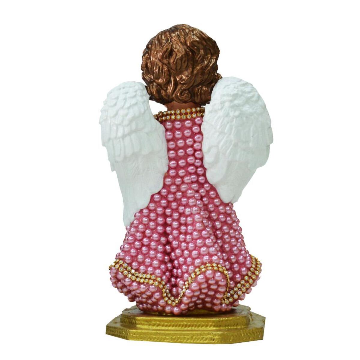 Imagem Anjo da Guarda em Orao 21 cm Perola Rosa
