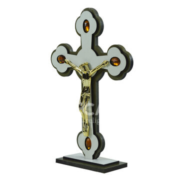 Cruz com base com detalhes em Pedras 23 cm