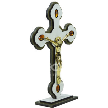 Cruz com base com detalhes em Pedras 23 cm