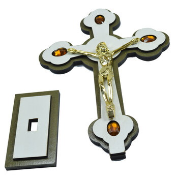 Cruz com base com detalhes em Pedras 23 cm
