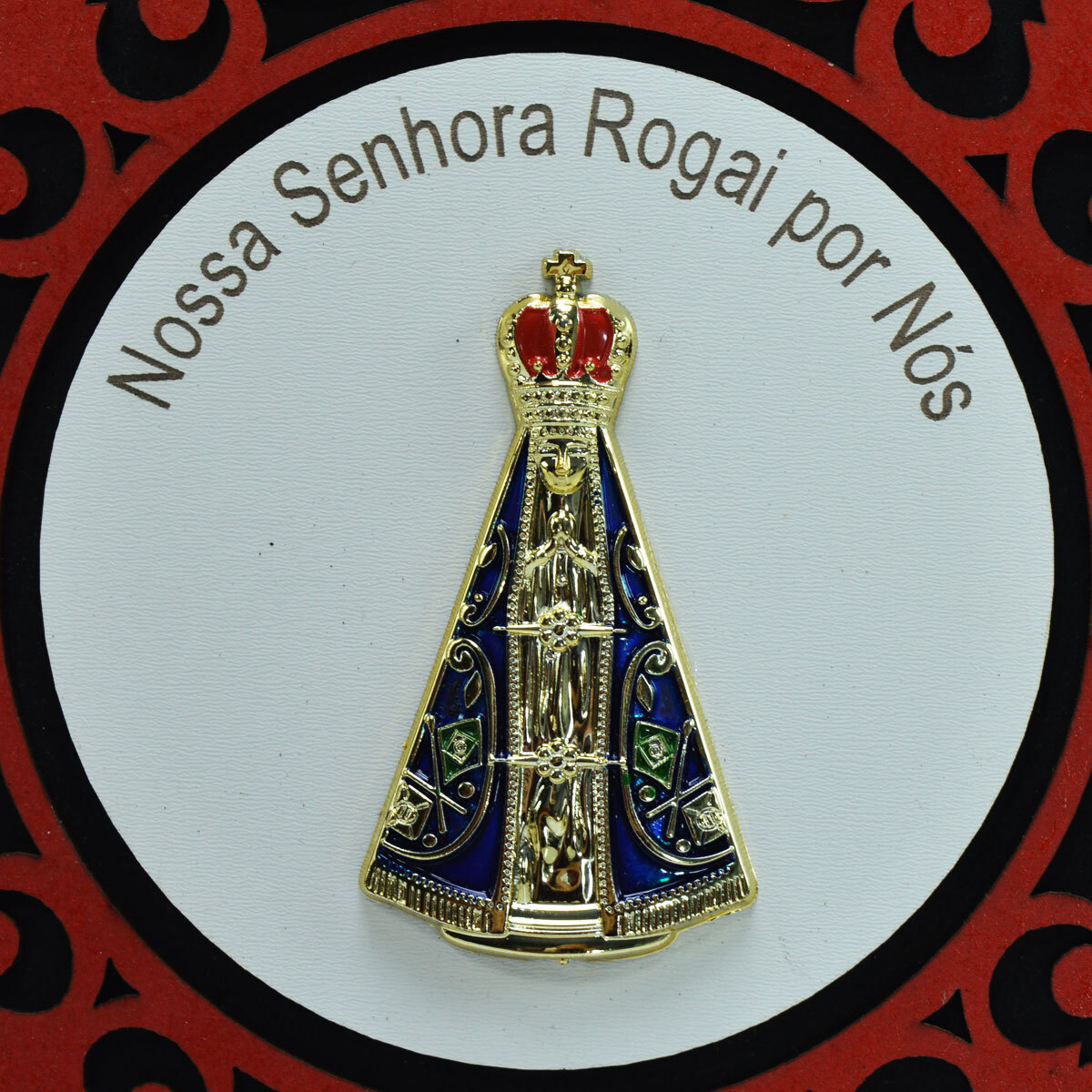 Mandala vermelha Nossa Senhora Aparecida 22 CM 