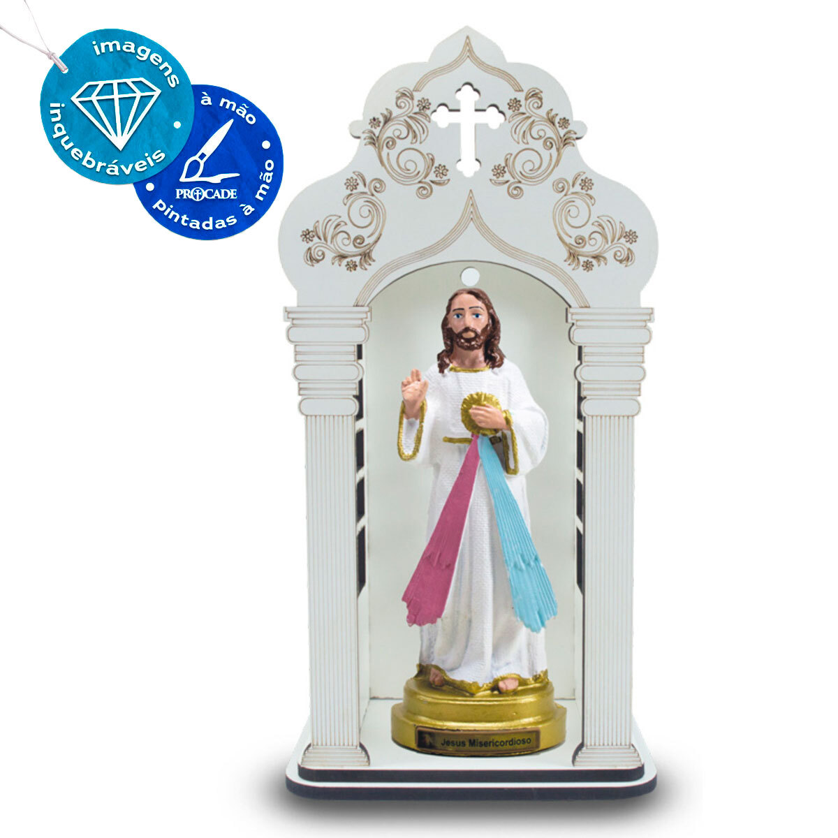 Capela 34 cm com Imagem de Jesus Misericordiosos Inquebrvel