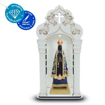 Capela 34 cm com Imagem de Nossa Senhora Aparecida Inquebrvel