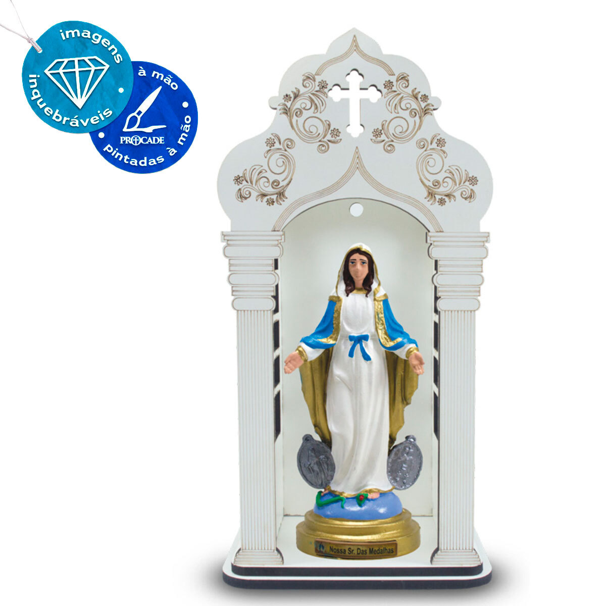 Capela 34 cm com Imagem de Nossa Senhora das Medalhas Inquebrvel