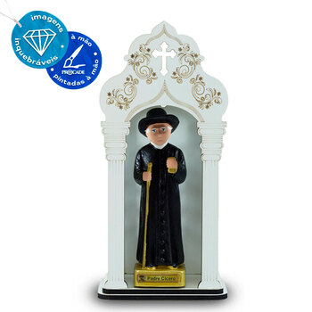 Capela 34 cm com Imagem de Padre Cicero de Borracha