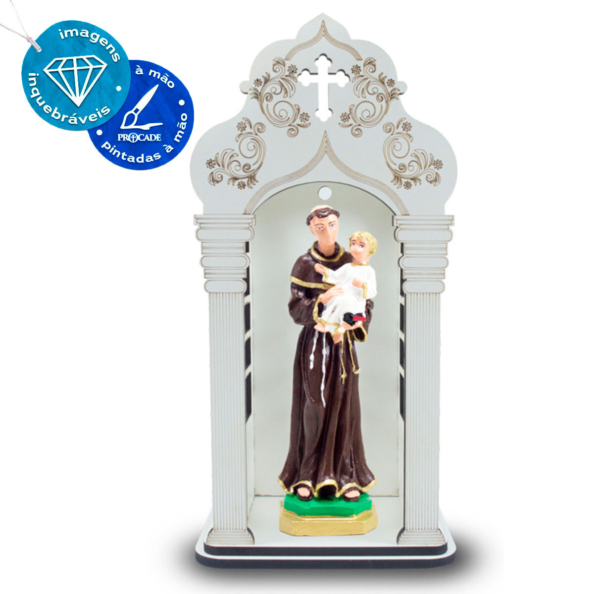 Capela 34 cm com Imagem de Santo Antnio inquebrvel