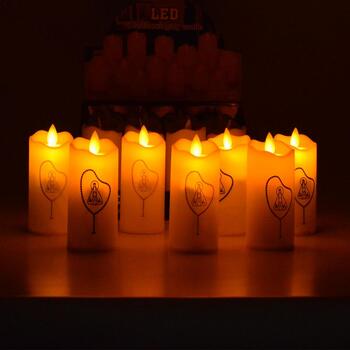 Vela decorativa Led - pacote com 12 unidades 