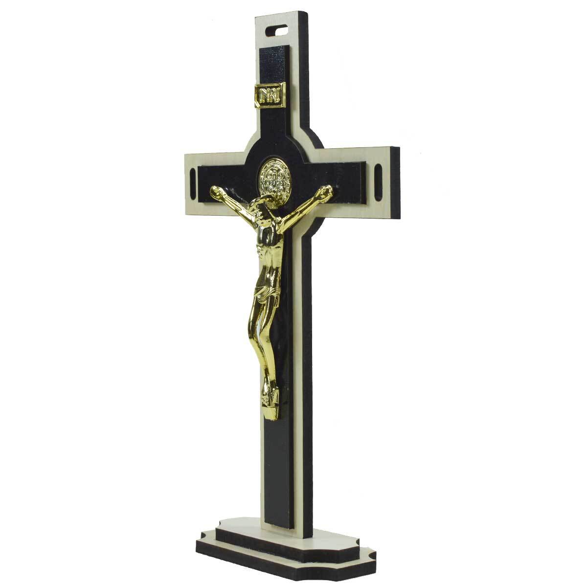 Crucifixo de Mesa / Parede 25 Cm em MDF