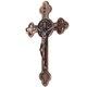 Crucifixo em Metal de parede 21 cm cobre envelhecido 