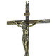 Crucifixo em Metal Fino de parede 25 cm Ouro Envelhecido 