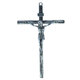 Crucifixo em Metal Fino de parede 25 cm Prata Envelhecido