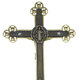 Crucifixo em Metal de Mesa com Strass 25 cm  Ouro Envelhecido