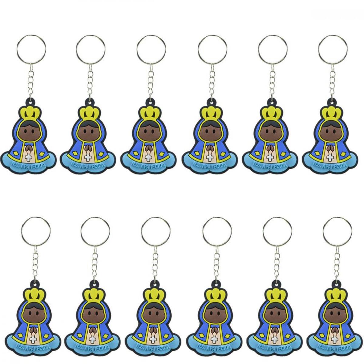 Chaveiros de Borracha Nossa Senhora Aparecida (12 unidades)
