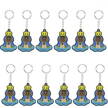 Chaveiros de Borracha Nossa Senhora Aparecida (12 unidades)