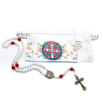 Ter�o de S�o Bento floral  com bolsinha - Edi��o Luxo