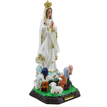 Imagem Nossa Senhora de Fátima com os Pastorinhos 40 Cm Inquebrável 