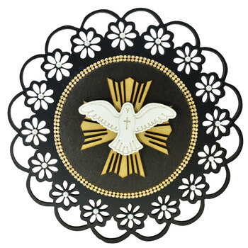 Mandala do Espirito Santo com strass 26 cM
