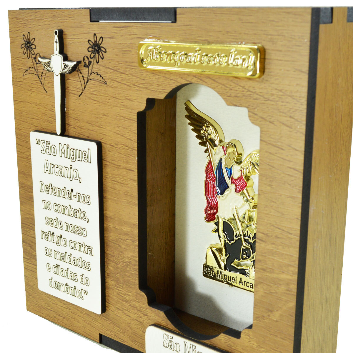 Capela Nicho de So Miguel em MDF 17 Cm