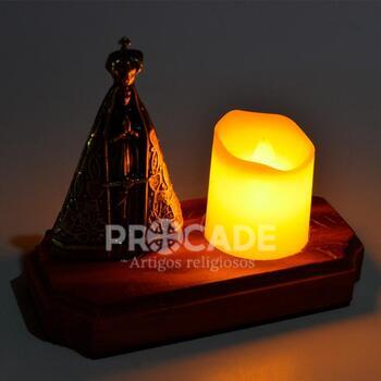 Adorno de Mesa Santa luz Nossa senhora Aparecida com Vela Eletr�nica (04 unidades)