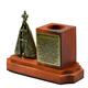 Porta Canetas Nossa Senhora Aparecida de Metal e Madeira Rstica 14 x10 cm