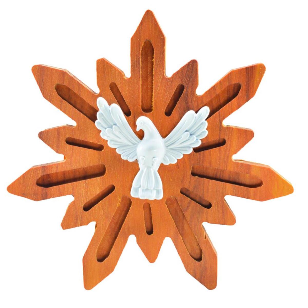 Divino Espirito Santo de parede em madeira de demolio 16 cm
