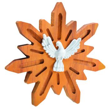 Divino Espirito Santo de parede em madeira de demolio 16 cm