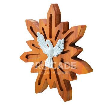 Divino Espirito Santo de parede em madeira de demoli��o 16 cm