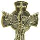 Cruz de So Miguel em metal para parede ou porta 18 cm ouro velho
