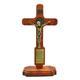 Crucifixo de Mesa Ou Parede em Madeira de Demolio com Metal - 13 cm